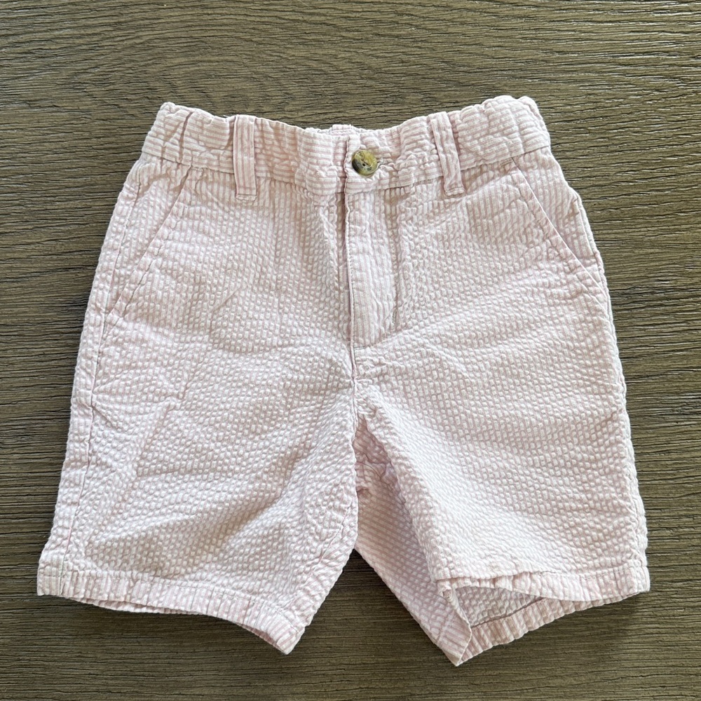 Pink Seersucker Kids Shorts
